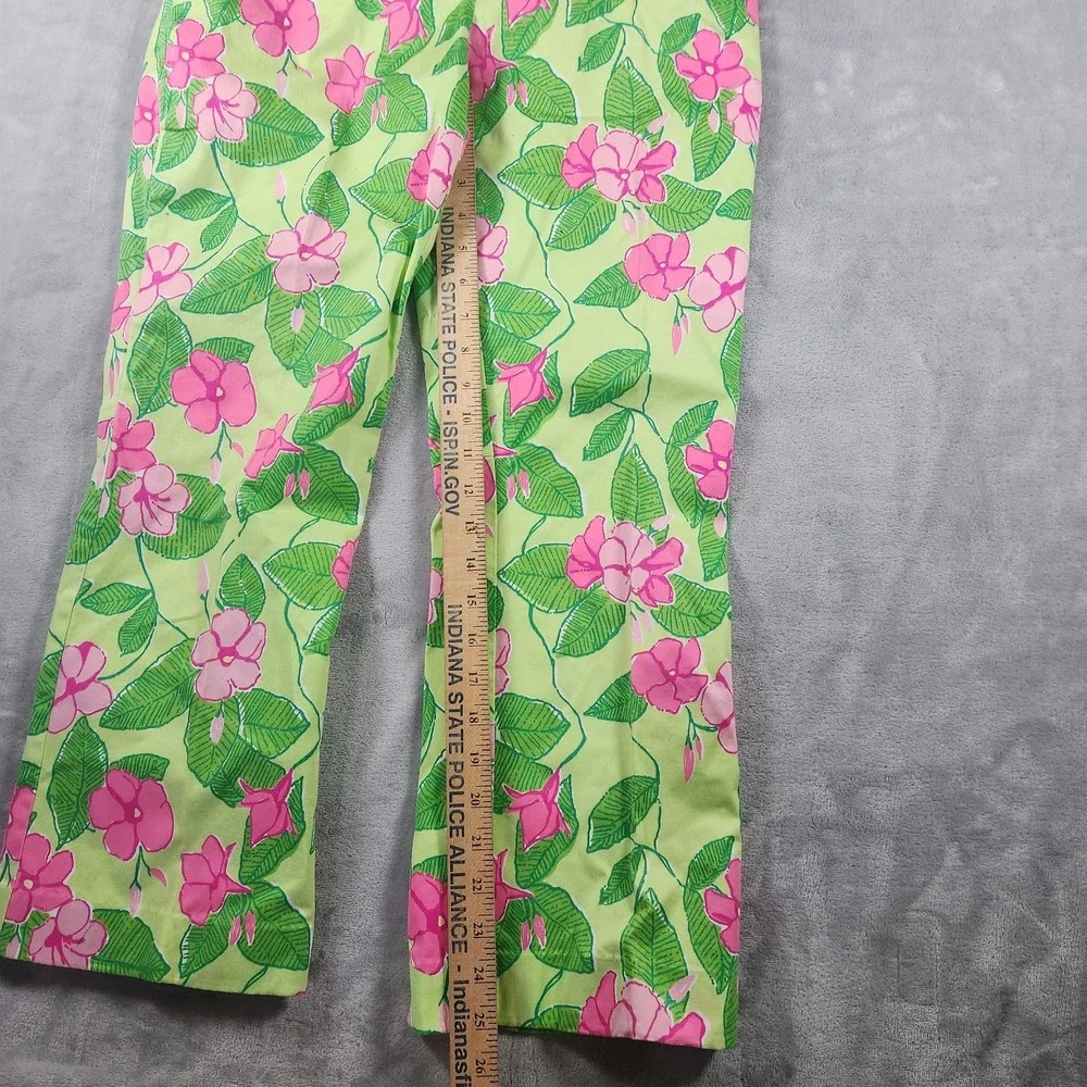 Lilly Pulitzer Pants Womens 8 Tropical Hibiscus White Label VTG Preppy‎ - Picture 2 of 6